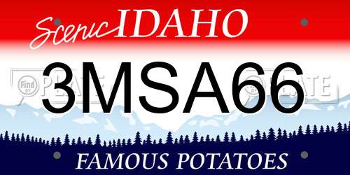3MSA66 Idaho License Plate