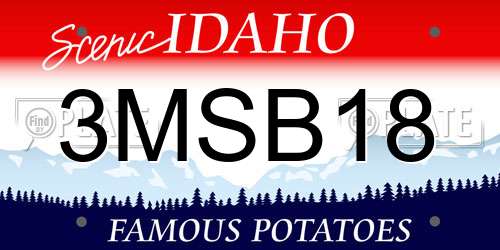 3MSB18 Idaho License Plate