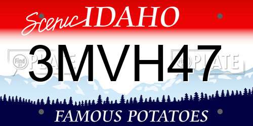 3MVH47 Idaho License Plate