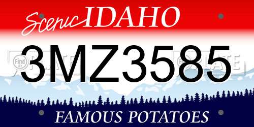 3MZ3585 Idaho License Plate