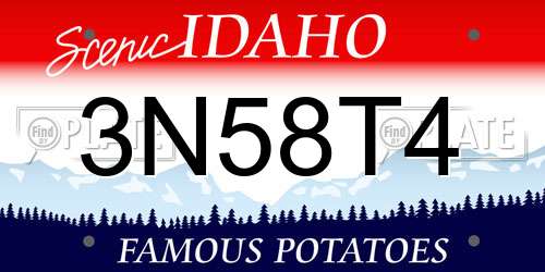 3N58T4 Idaho License Plate