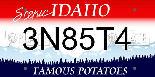 3N85T4 Idaho License Plate