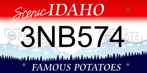 3NB574 Idaho License Plate