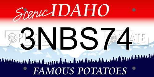 3NBS74 Idaho License Plate