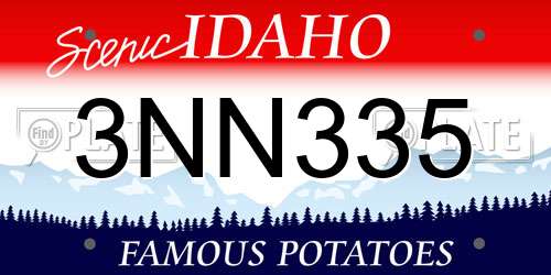 3NN335 Idaho License Plate