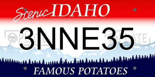 3NNE35 Idaho License Plate