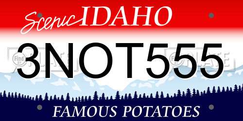 3NOT555 Idaho License Plate