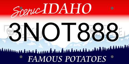3NOT888 Idaho License Plate
