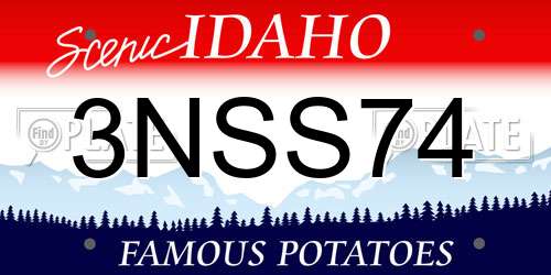 3NSS74 Idaho License Plate