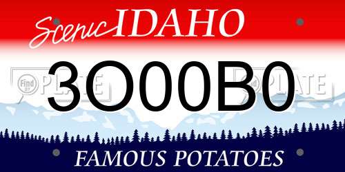 3O00B0 Idaho License Plate