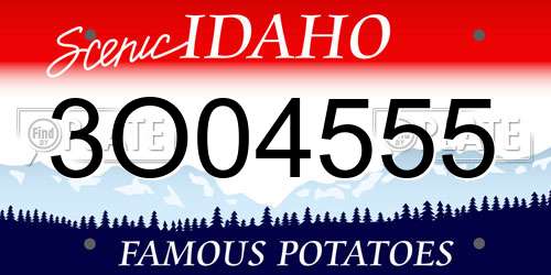 3O04555 Idaho License Plate