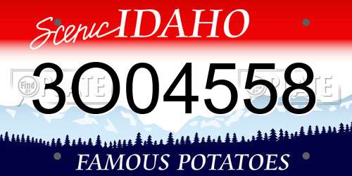 3O04558 Idaho License Plate
