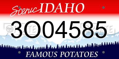 3O04585 Idaho License Plate