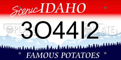 3O44I2 Idaho License Plate