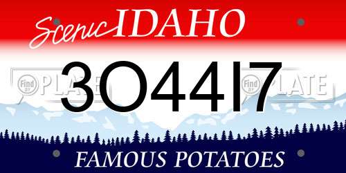 3O44I7 Idaho License Plate