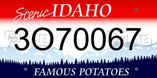 3O70067 Idaho License Plate