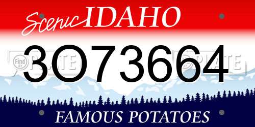 3O73664 Idaho License Plate