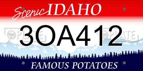 3OA412 Idaho License Plate