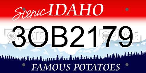 3OB2179 Idaho License Plate