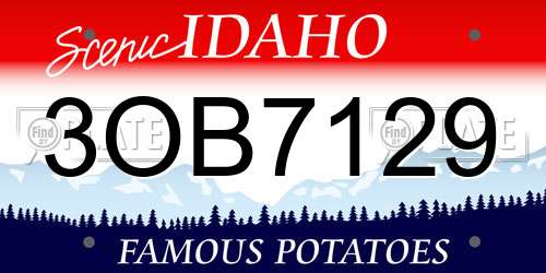 3OB7129 Idaho License Plate