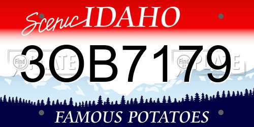 3OB7179 Idaho License Plate