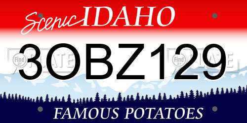 3OBZ129 Idaho License Plate