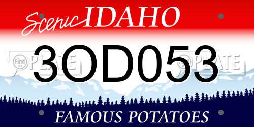 3OD053 Idaho License Plate
