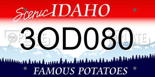 3OD080 Idaho License Plate