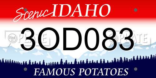 3OD083 Idaho License Plate