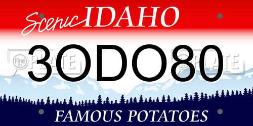 3ODO80 Idaho License Plate