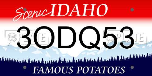 3ODQ53 Idaho License Plate