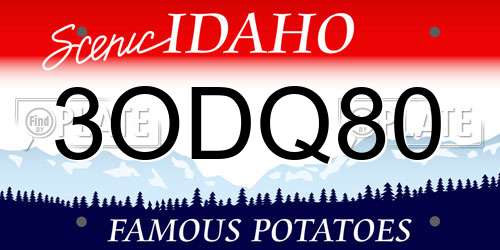 3ODQ80 Idaho License Plate