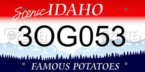 3OG053 Idaho License Plate