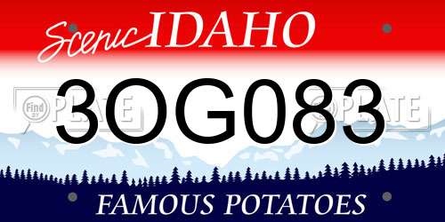 3OG083 Idaho License Plate