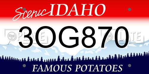 3OG870 Idaho License Plate