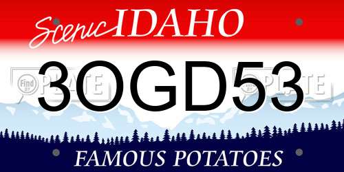 3OGD53 Idaho License Plate