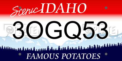 3OGQ53 Idaho License Plate