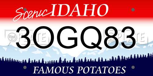 3OGQ83 Idaho License Plate