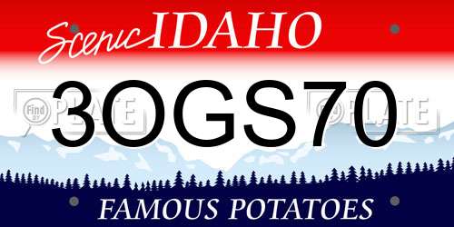 3OGS70 Idaho License Plate