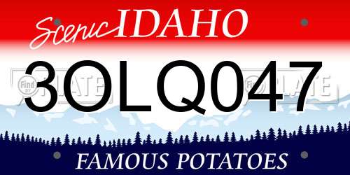 3OLQ047 Idaho License Plate