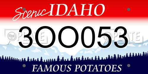 3OO053 Idaho License Plate