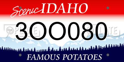 3OO080 Idaho License Plate