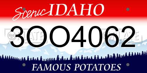 3OO4062 Idaho License Plate