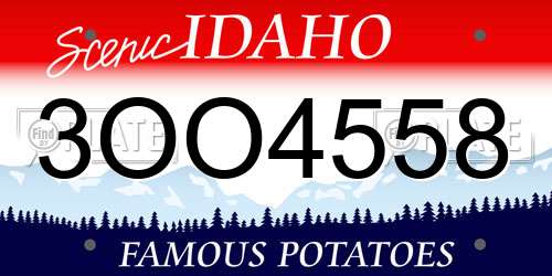 3OO4558 Idaho License Plate
