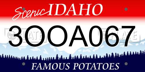 3OOA067 Idaho License Plate