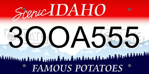 3OOA555 Idaho License Plate