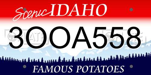 3OOA558 Idaho License Plate