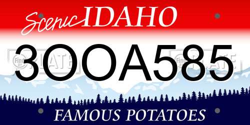 3OOA585 Idaho License Plate