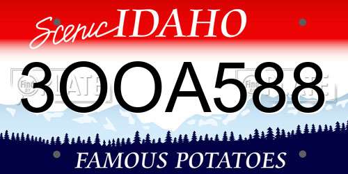 3OOA588 Idaho License Plate