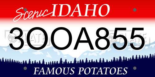 3OOA855 Idaho License Plate